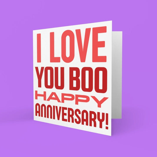 I Love You Boo Happy Anniversary Card - Click Of A Button Prints