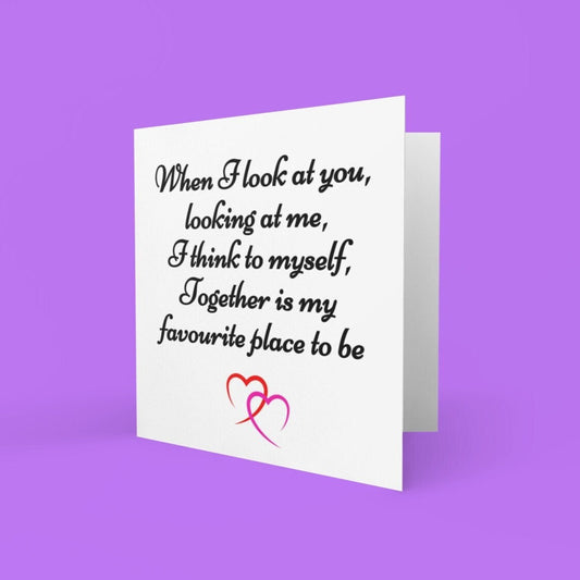 Together Is My Favourite Place To Be Anniversary Card - Click Of A Button Prints