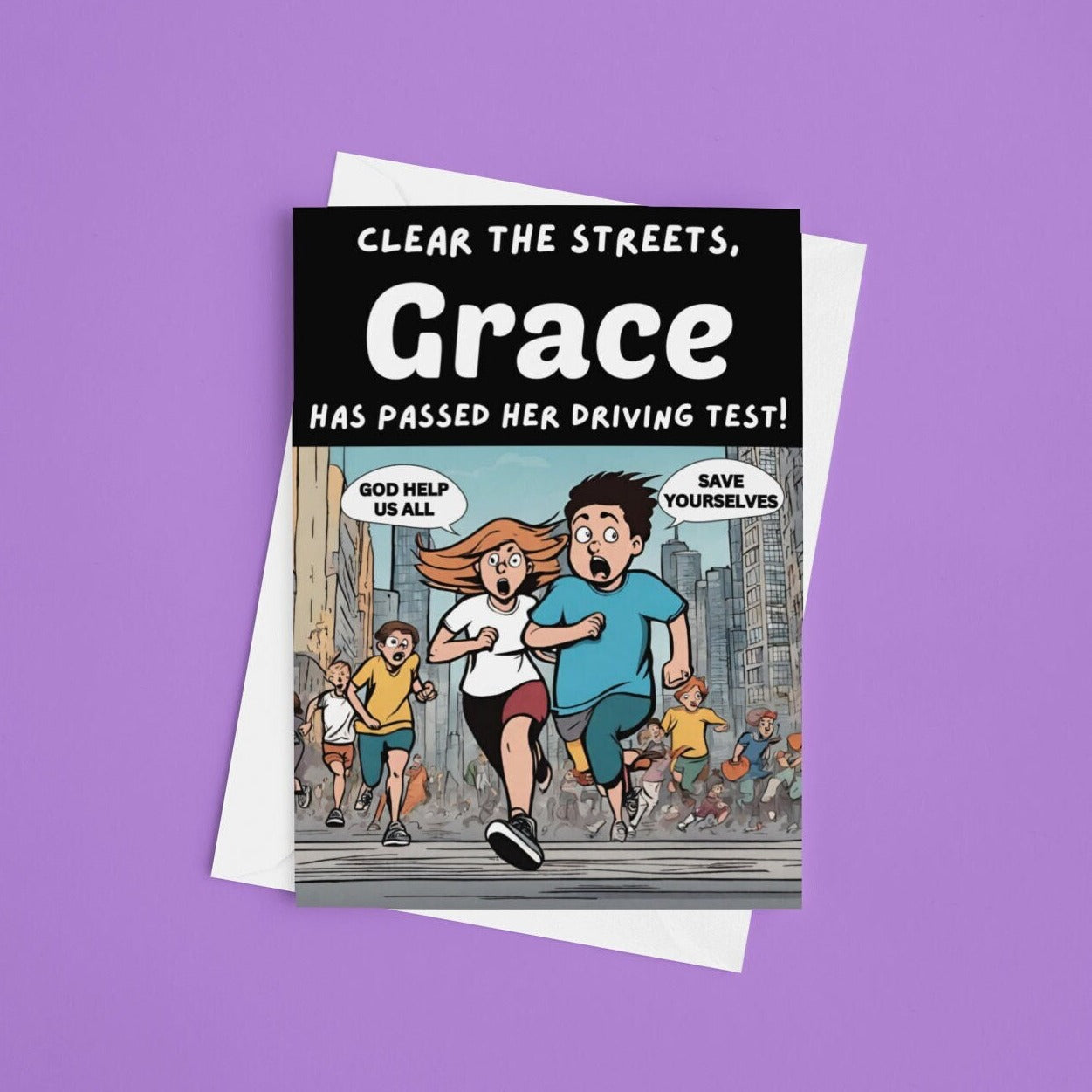 Personalised Clear The Streets Driving Test Card - Click Of A Button Prints