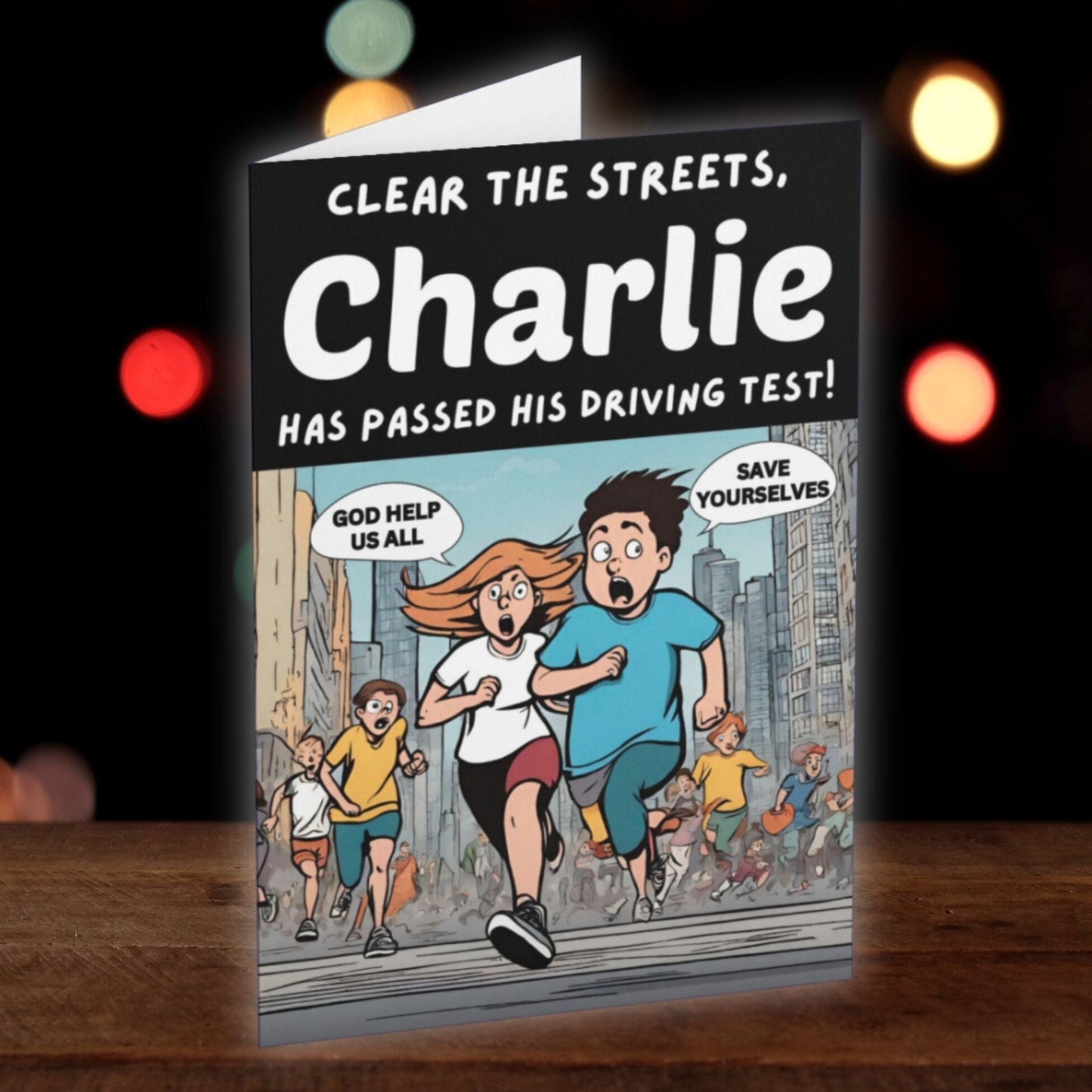 Personalised Clear The Streets Driving Test Card - Click Of A Button Prints