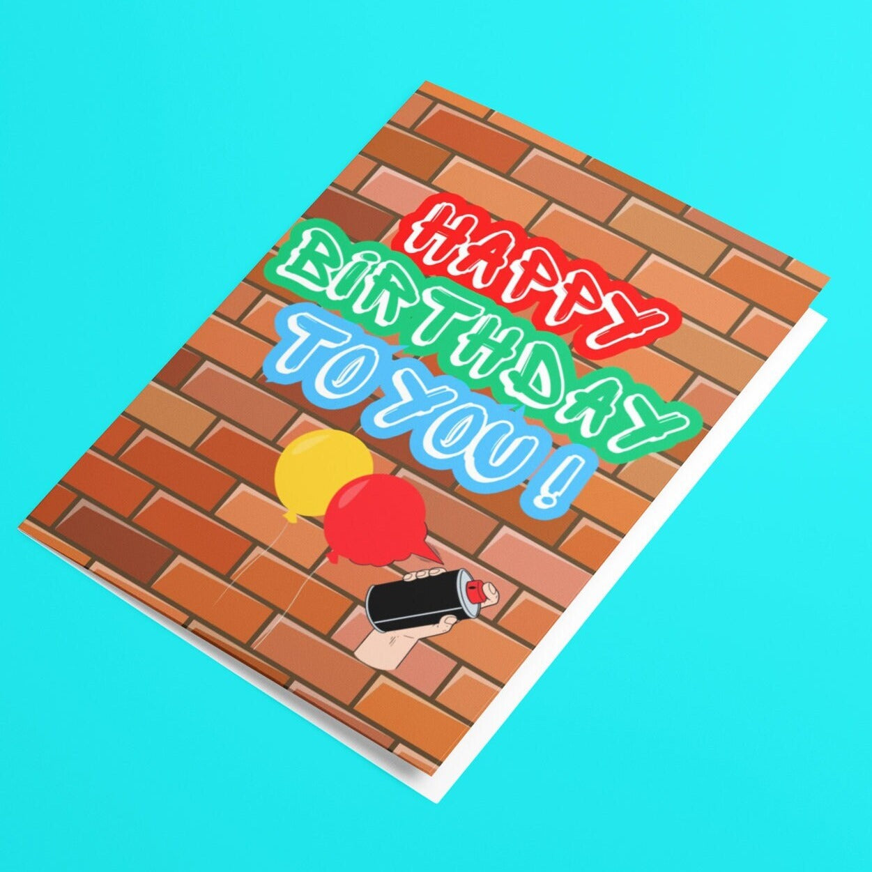 Fun Graffiti Happy Birthday To You Card - Click Of A Button Prints
