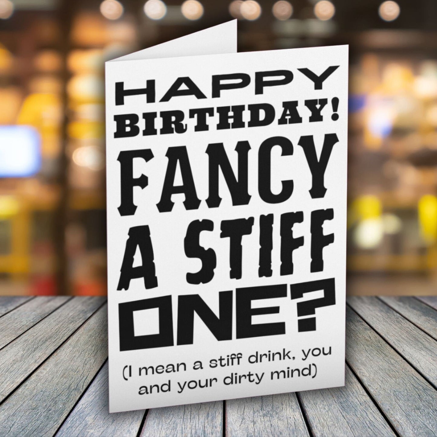 Fancy A Stiff One Joke Birthday Card - Click Of A Button Prints