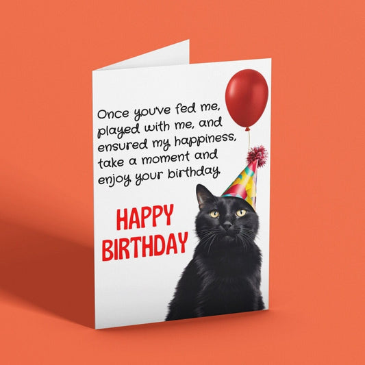 Funny Birthday Card From The Cat - Click Of A Button Prints