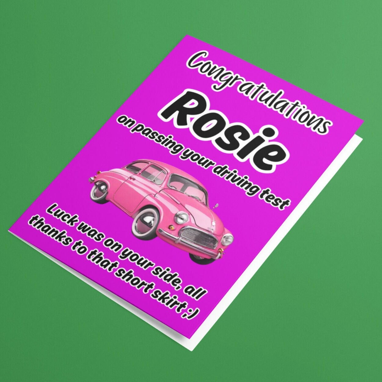 Personalised Congratulations On Passing Your Driving Test Cheeky Card - Click Of A Button Prints