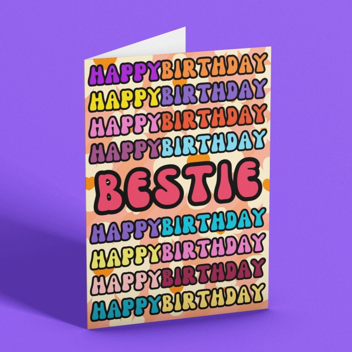 Funky Retro Best Friend Birthday Card - Click Of A Button Prints