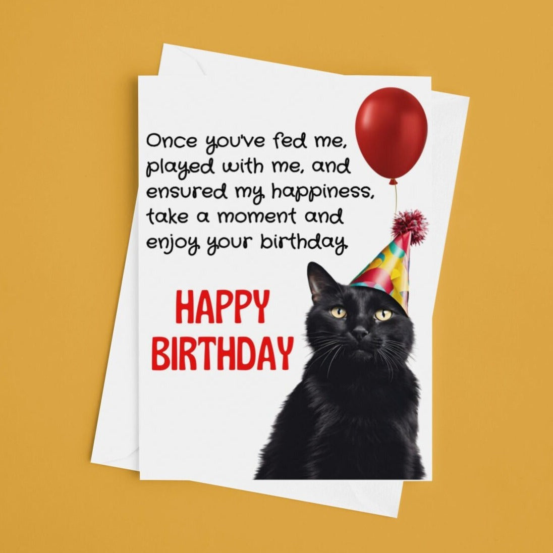 Funny Birthday Card From The Cat - Click Of A Button Prints