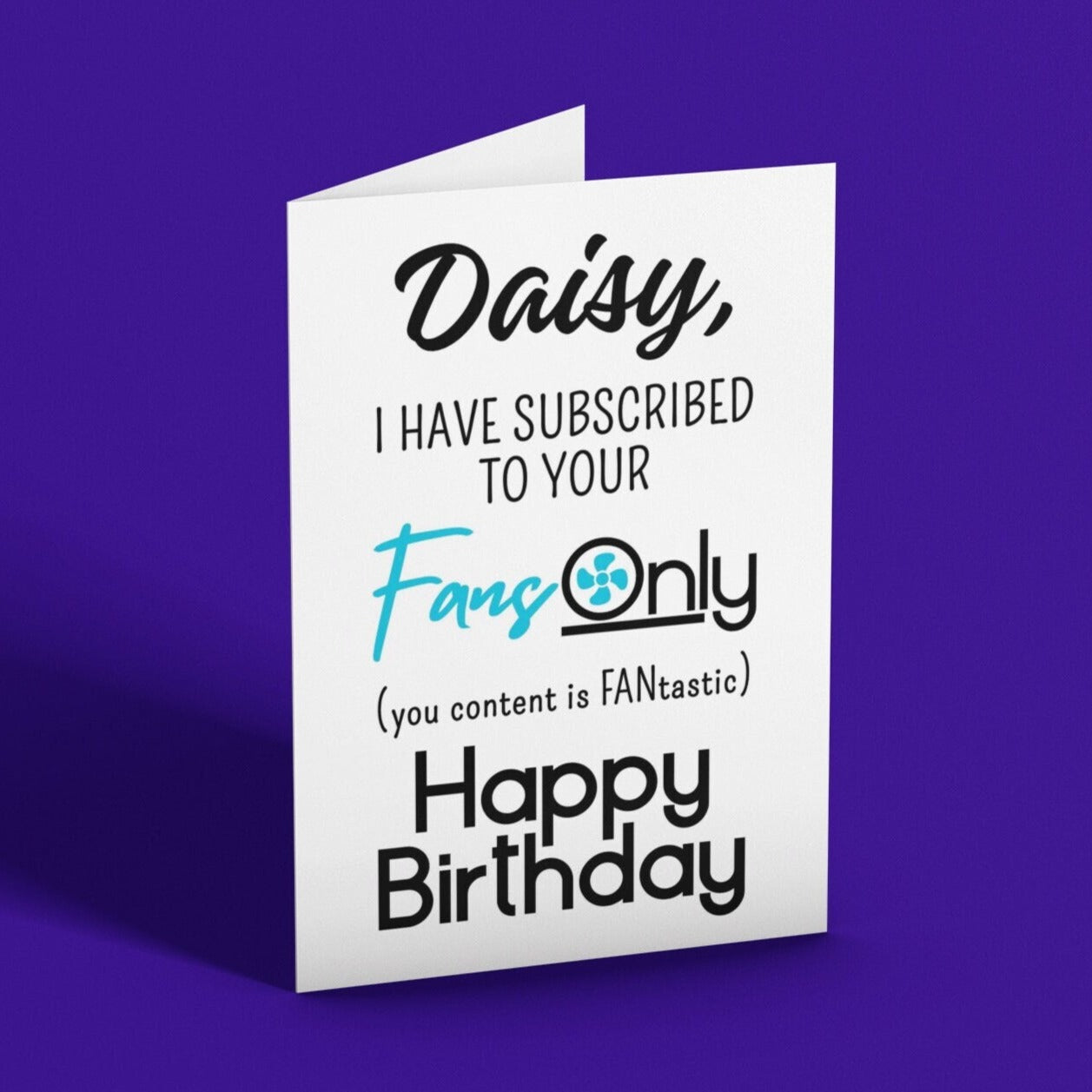 Personalised OnlyFans Joke Birthday Card - Click Of A Button Prints