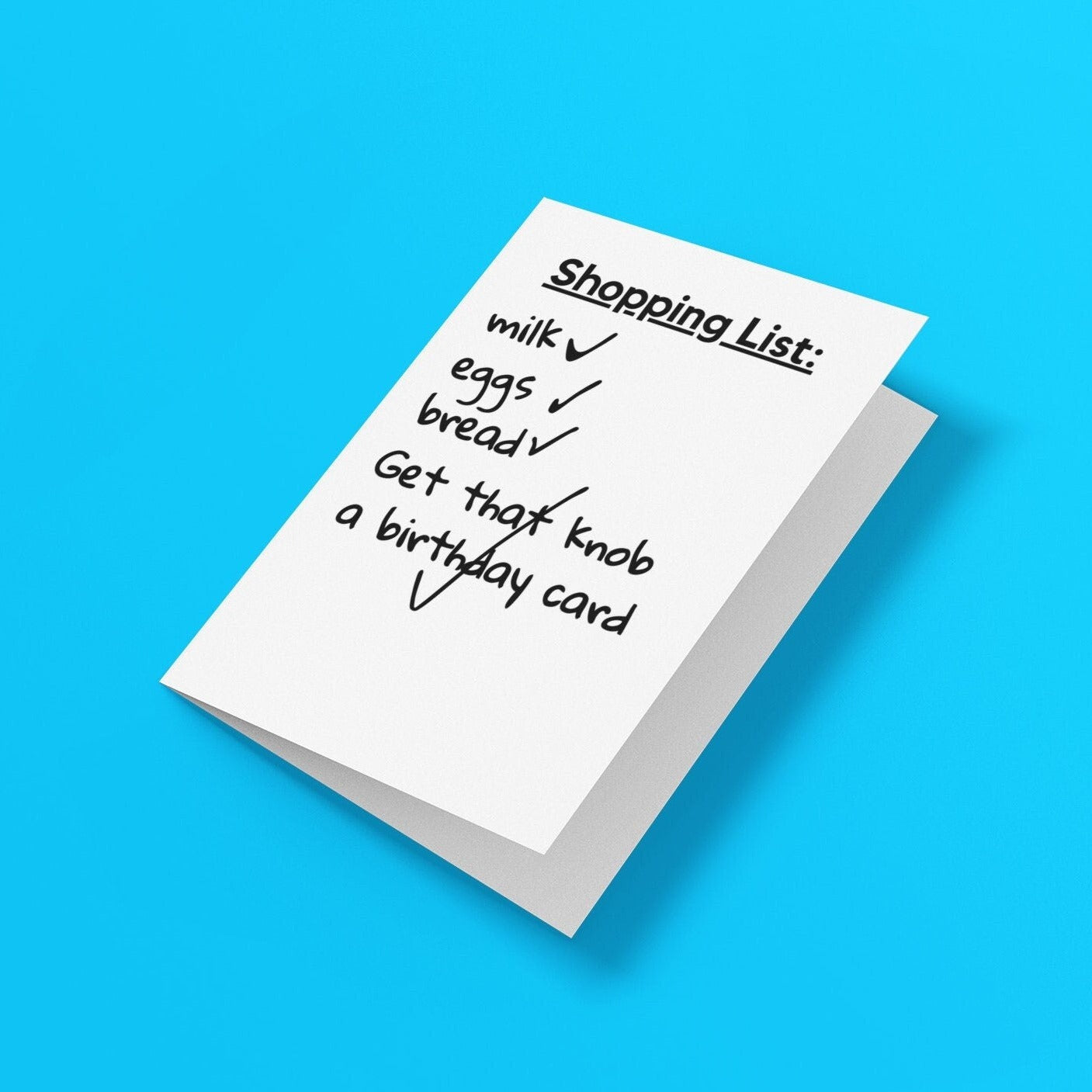 Shopping List Joke Birthday Card - Click Of A Button Prints