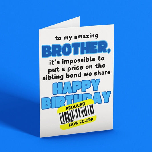 Reduced Sticker Brother Birthday Card - Click Of A Button Prints