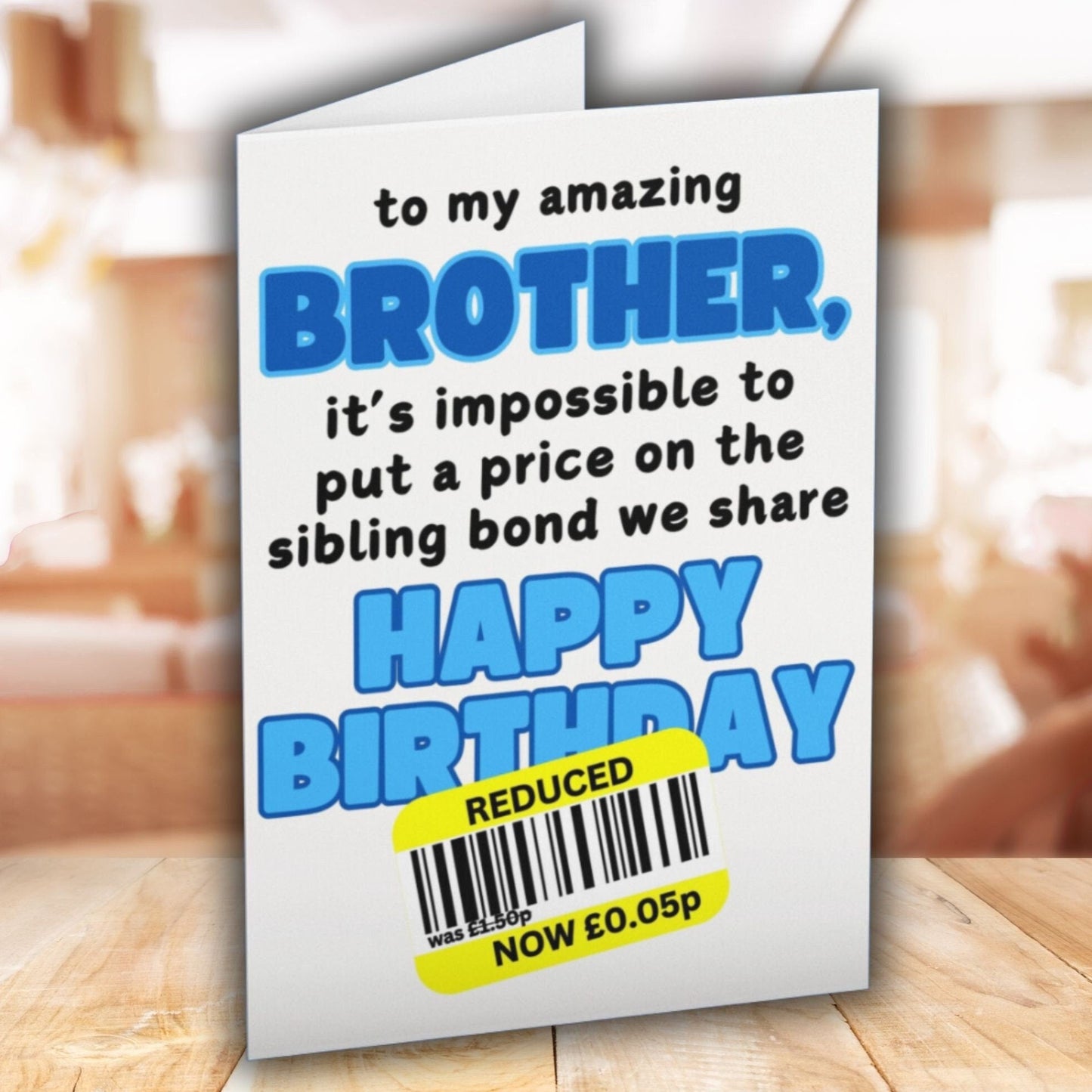 Reduced Sticker Brother Birthday Card - Click Of A Button Prints