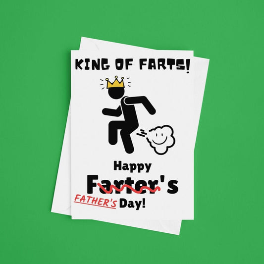 King Of Farts Joke Card, Happy Father's Day Card - Click Of A Button Prints