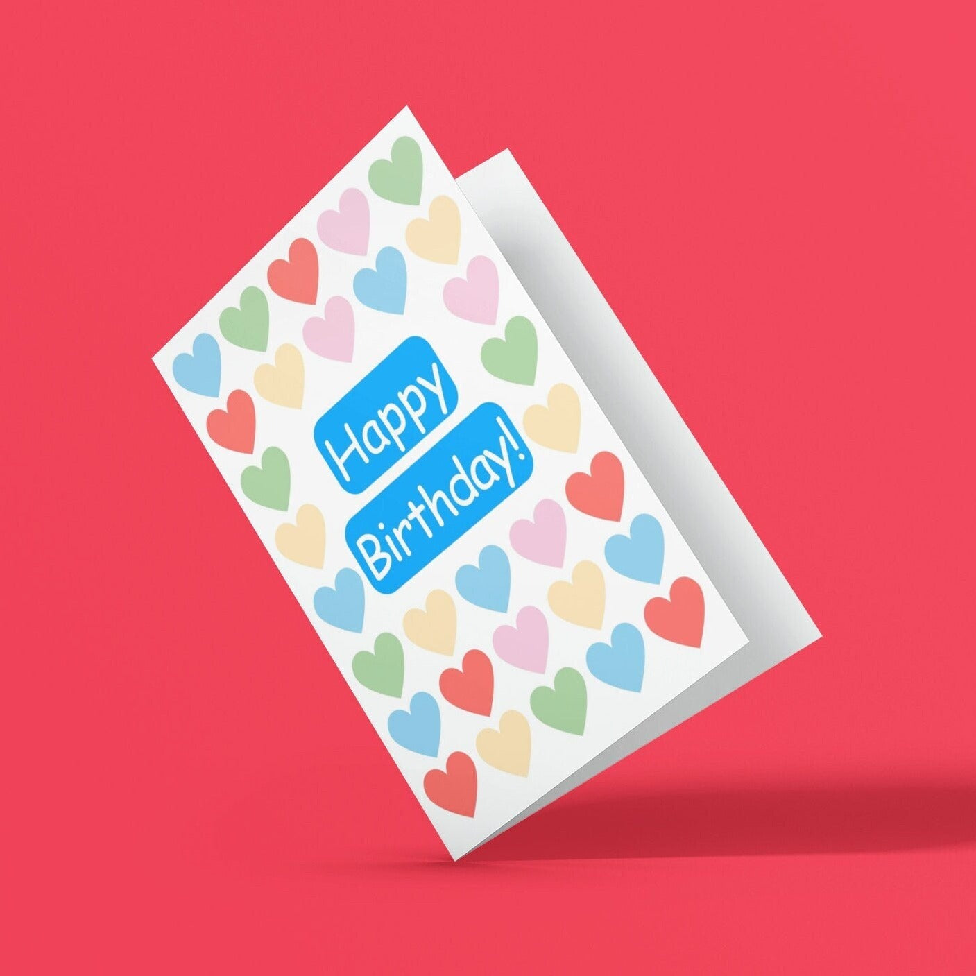 Cute Love Hearts Birthday Card - Click Of A Button Prints