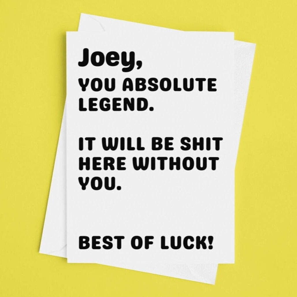 Personalised You Absolute Legend Colleague Best Of Luck Card - Click Of A Button Prints