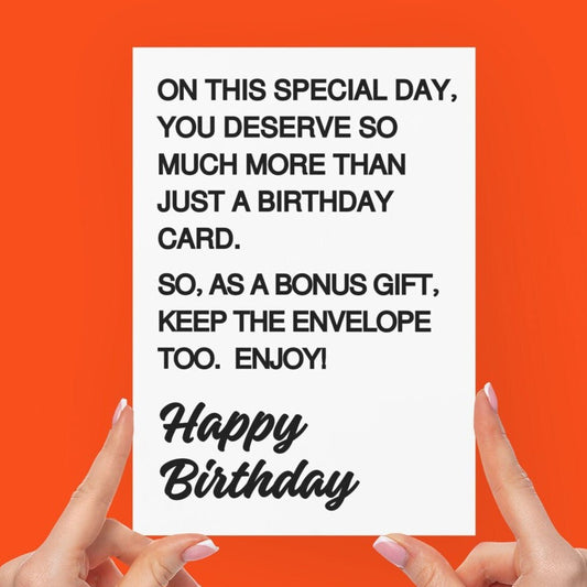 Keep The Envelope Funny Birthday Card - Click Of A Button Prints