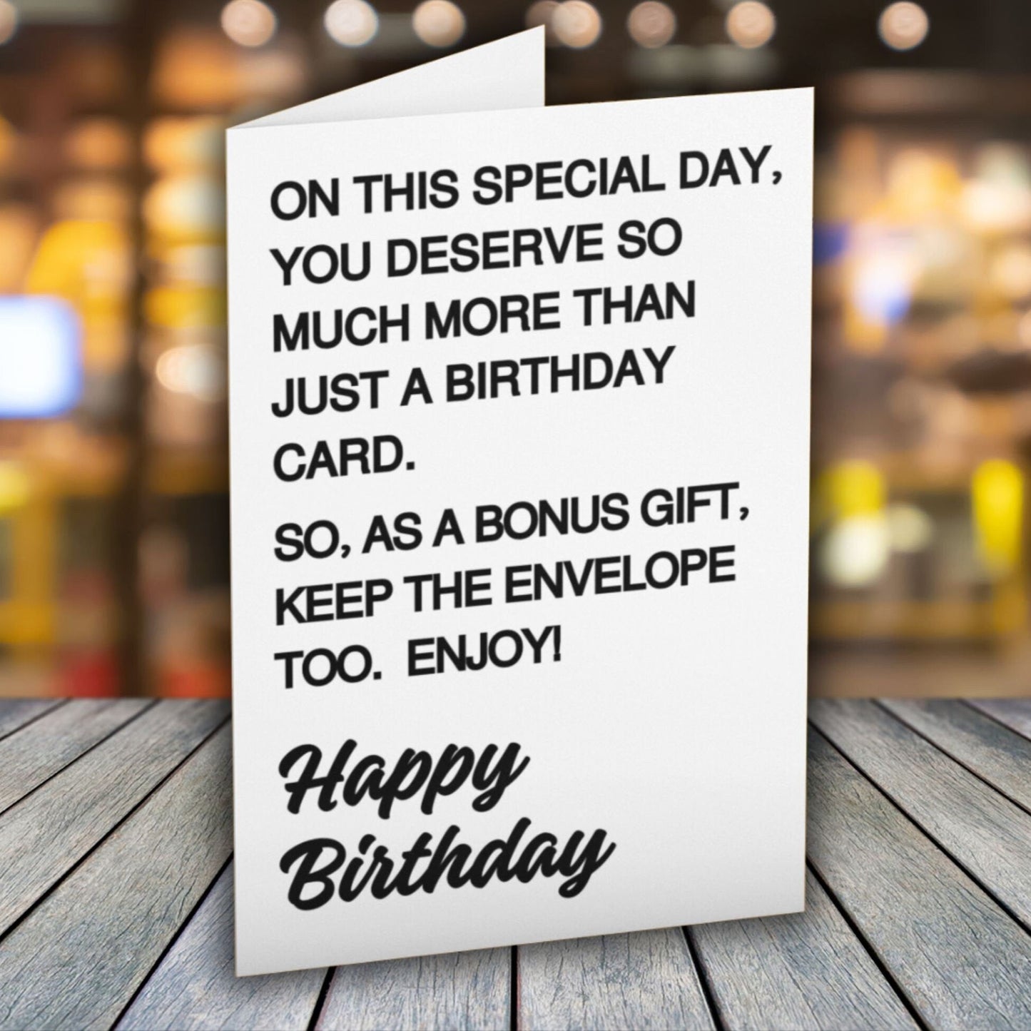 Keep The Envelope Funny Birthday Card - Click Of A Button Prints