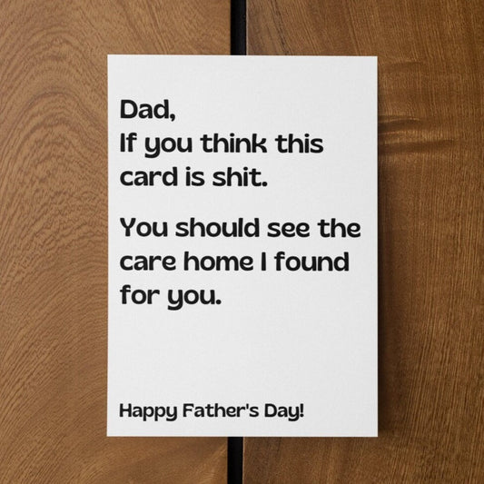 Care Home Dad Joke Card, Funny Father's Day Card - Click Of A Button Prints