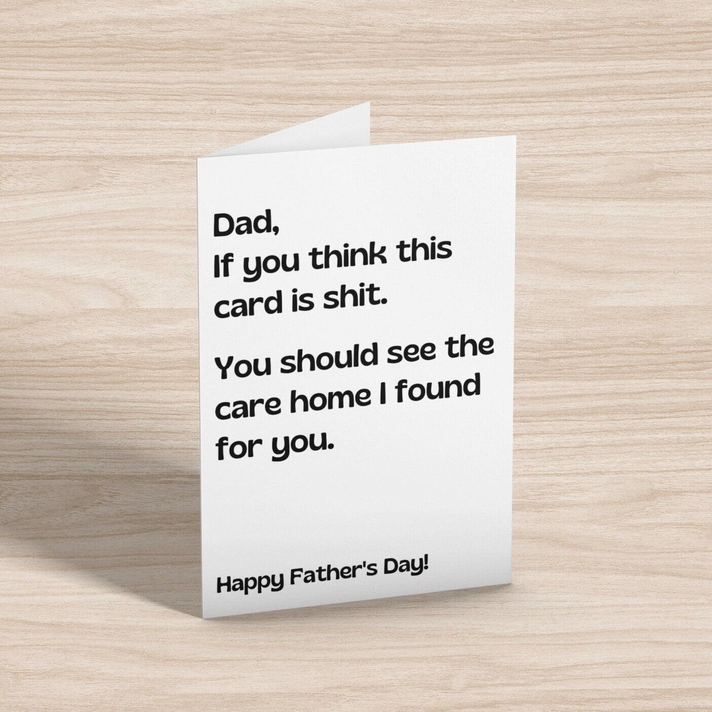 Care Home Dad Joke Card, Funny Father's Day Card - Click Of A Button Prints