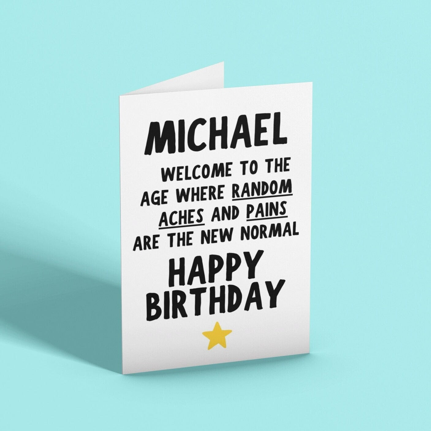 Personalised Aches And Pains Birthday Card - Click Of A Button Prints
