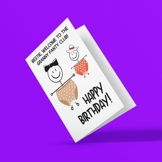 Granny Panty Club Birthday Card - Click Of A Button Prints