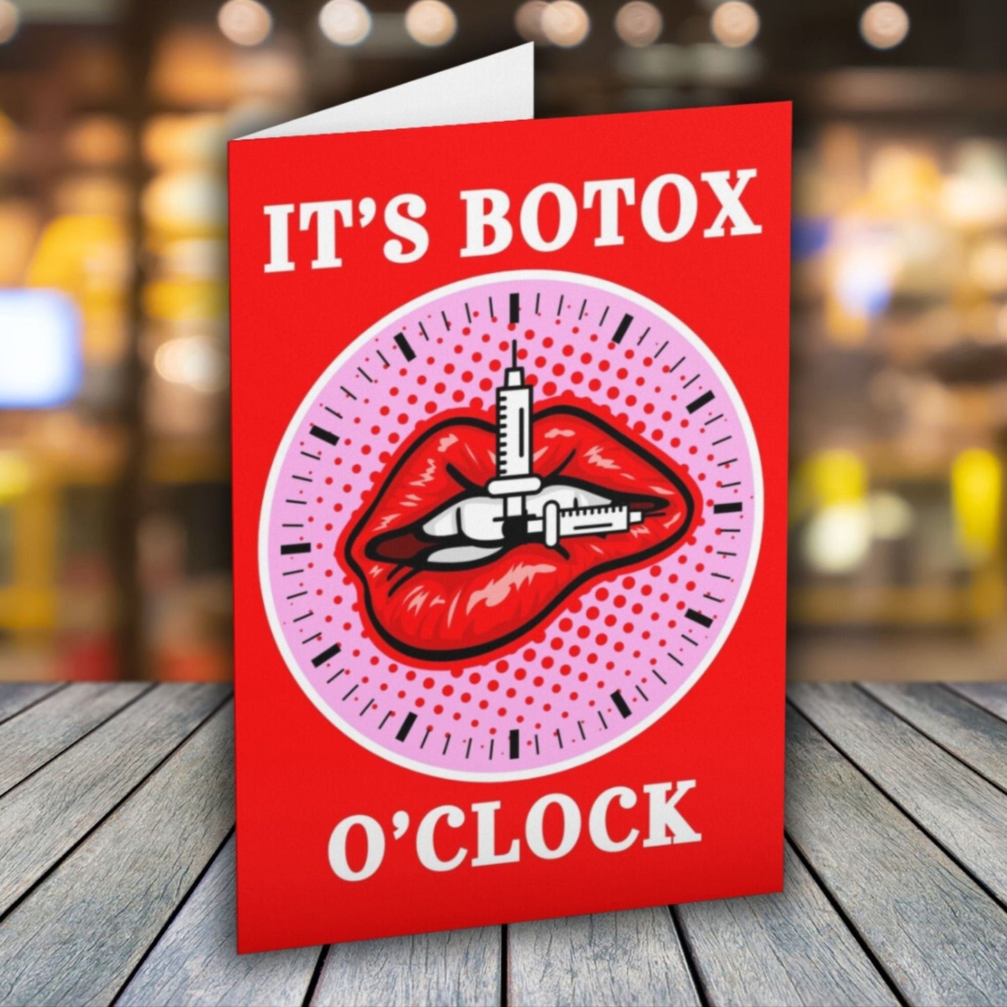It's Botox O'clock Fun Greeting Card - Click Of A Button Prints