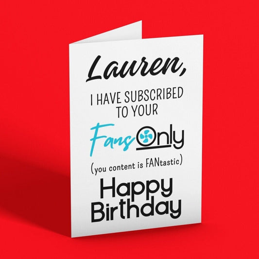 Personalised OnlyFans Joke Birthday Card - Click Of A Button Prints