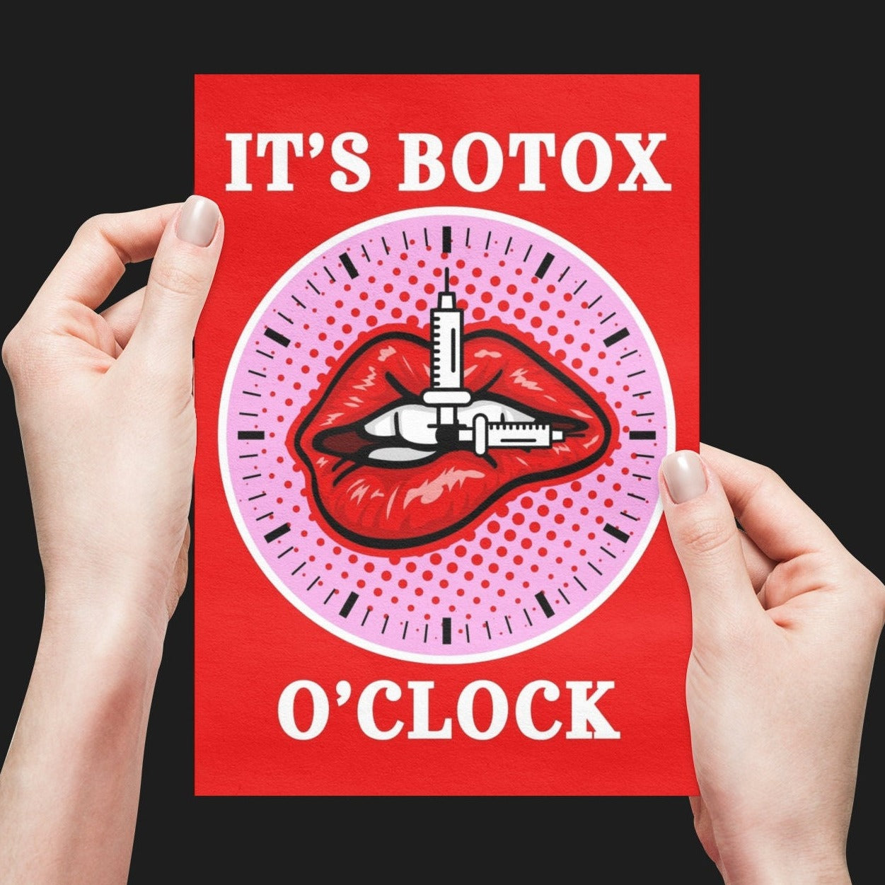 It's Botox O'clock Fun Greeting Card - Click Of A Button Prints
