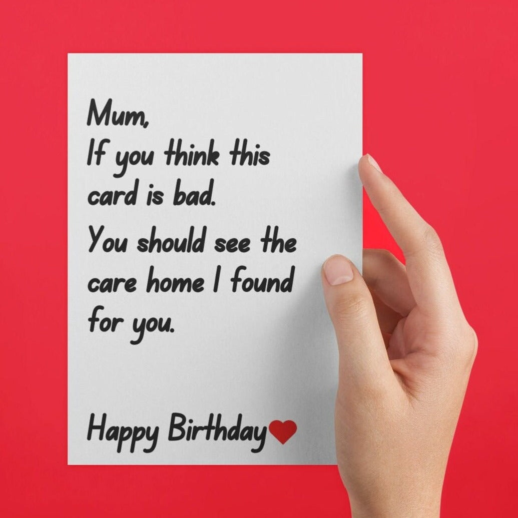 Mum Care Home Birthday Card (Clean Version) - Click Of A Button Prints
