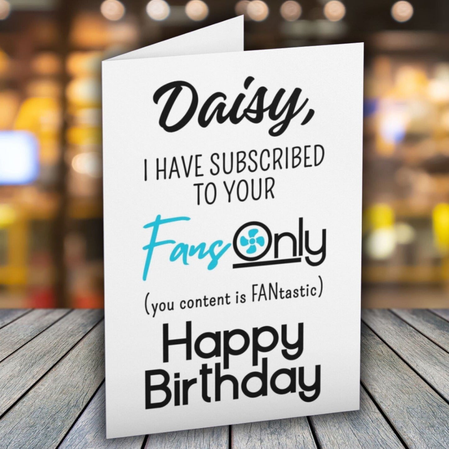 Personalised OnlyFans Joke Birthday Card - Click Of A Button Prints