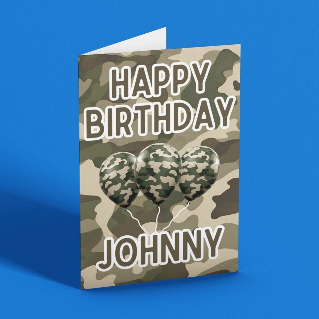 Personalised Military Camo Birthday Card - Click Of A Button Prints