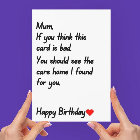 Mum Care Home Birthday Card (Clean Version) - Click Of A Button Prints