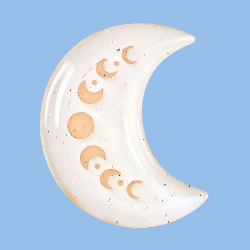 Moon Phase Crescent Ceramic Trinket Tray