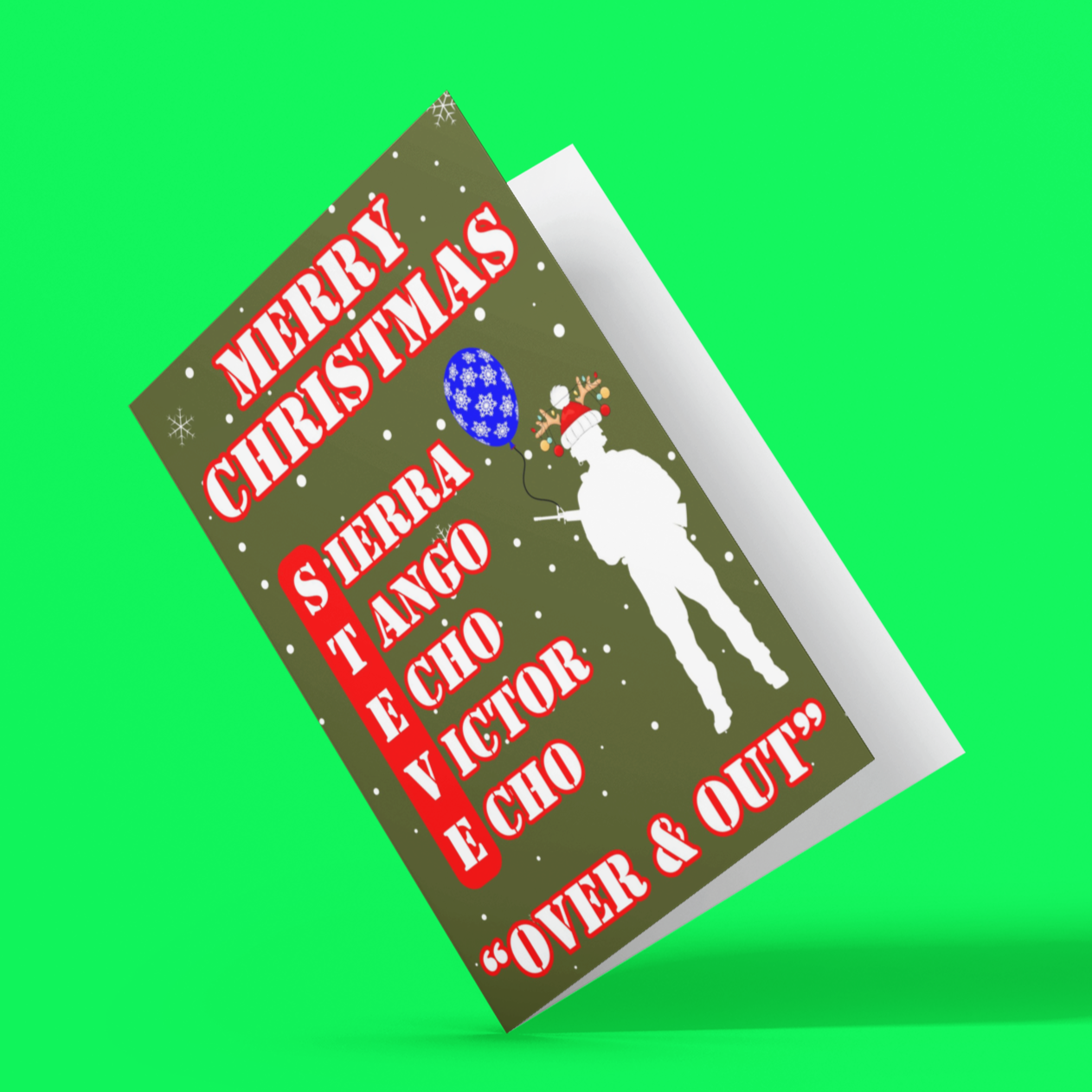Personalised Military Phonetic Alphabet Christmas Card