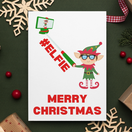 Selfie Elfie Merry Christmas Card