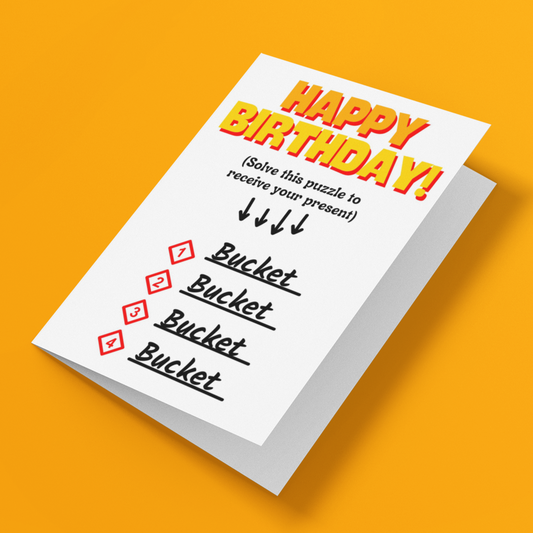 Brain Teaser Puzzle Happy Birthday Card (Bucket)