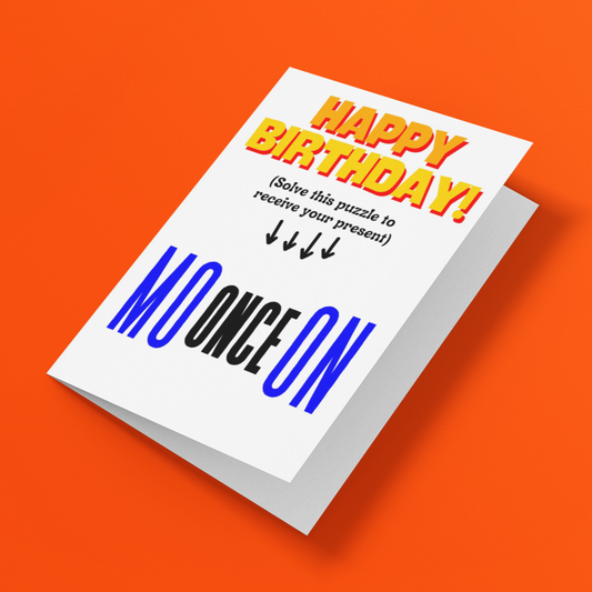 Brain Teaser Puzzle Happy Birthday Card (Moon)