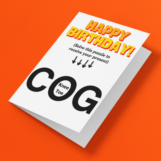 Brain Teaser Puzzle Happy Birthday Card (Cog)