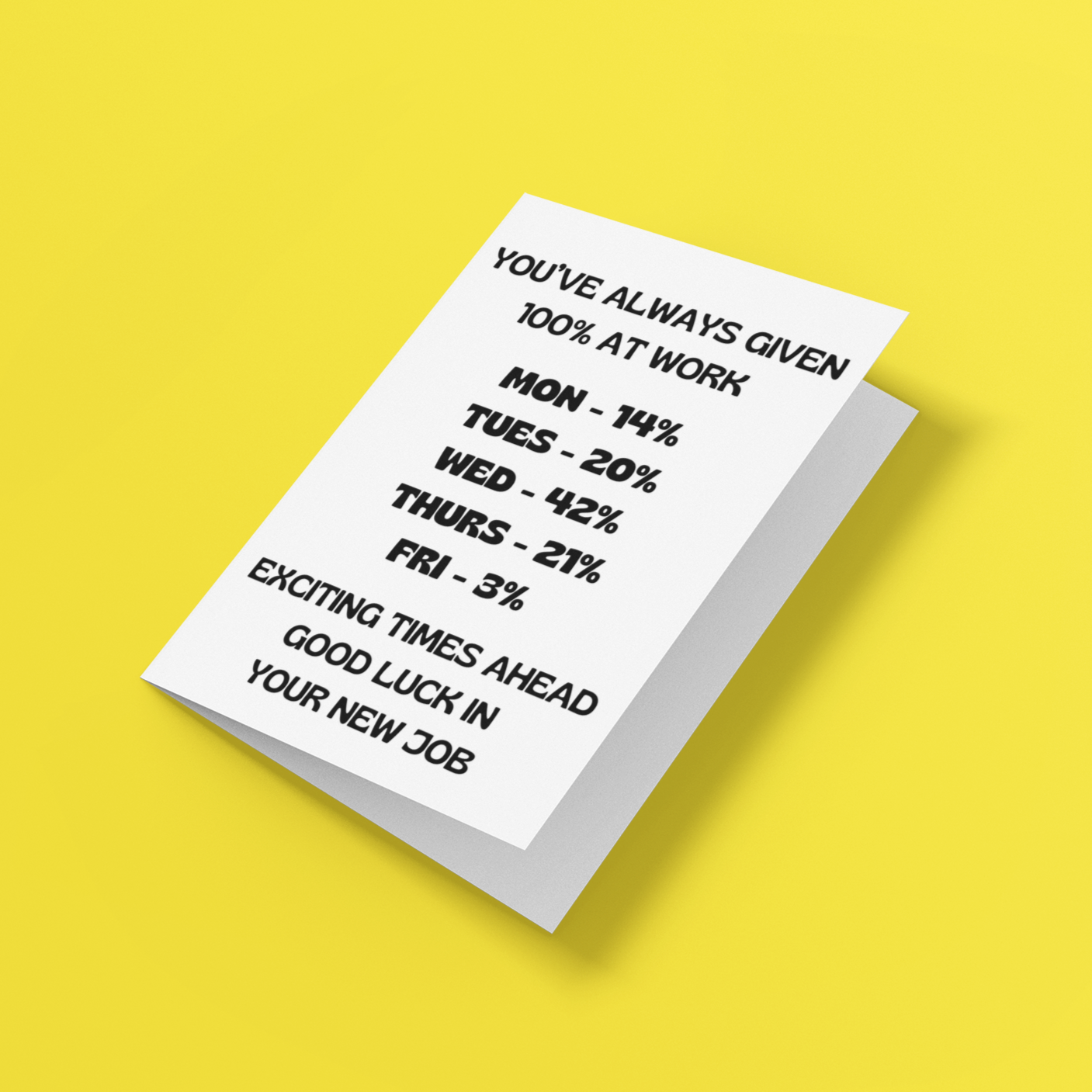 You've Always Given 100% Good Luck Card