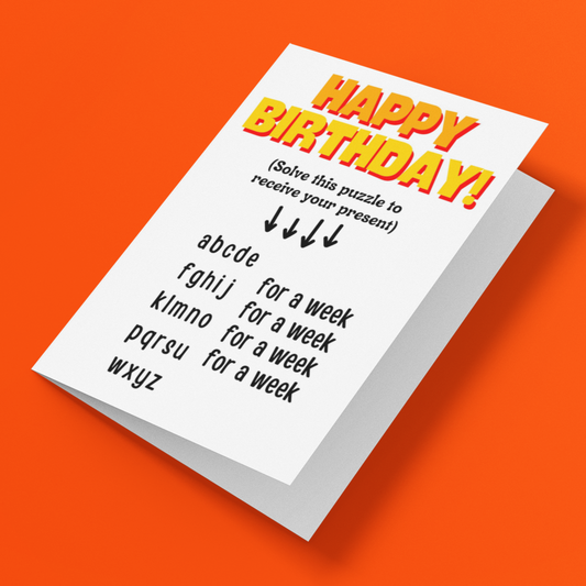 Brain Teaser Puzzle Happy Birthday Card (Week)