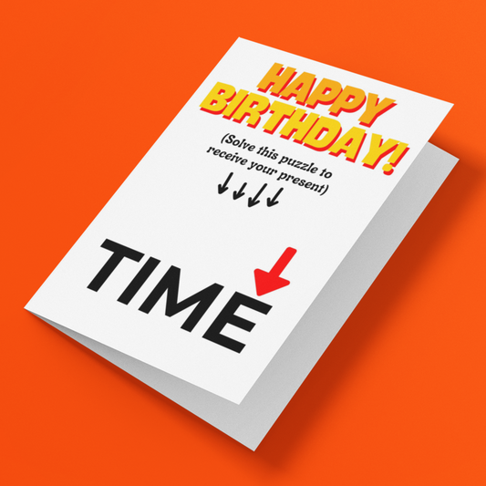 Brain Teaser Puzzle Happy Birthday Card (Time)