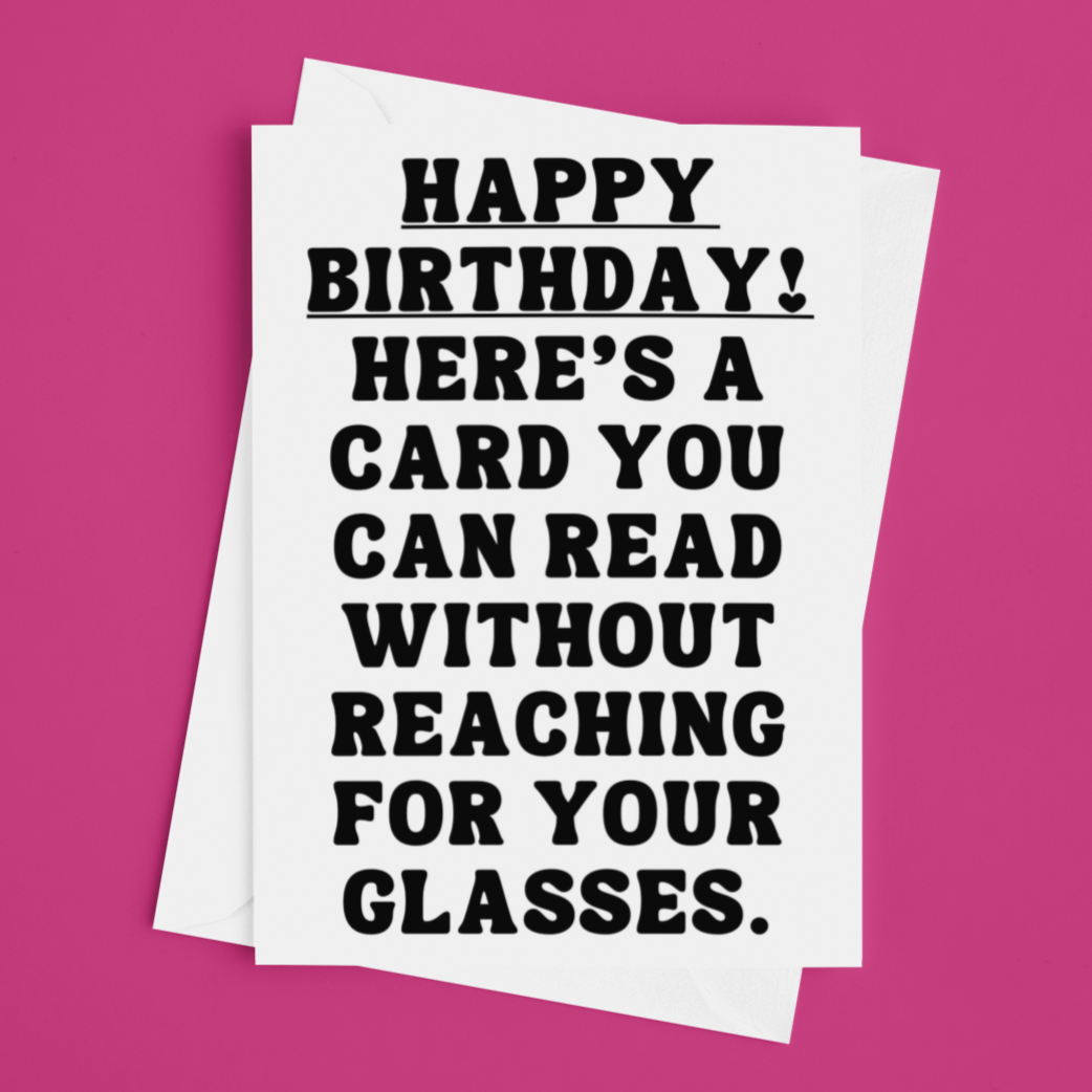 Funny Glasses Birthday Card