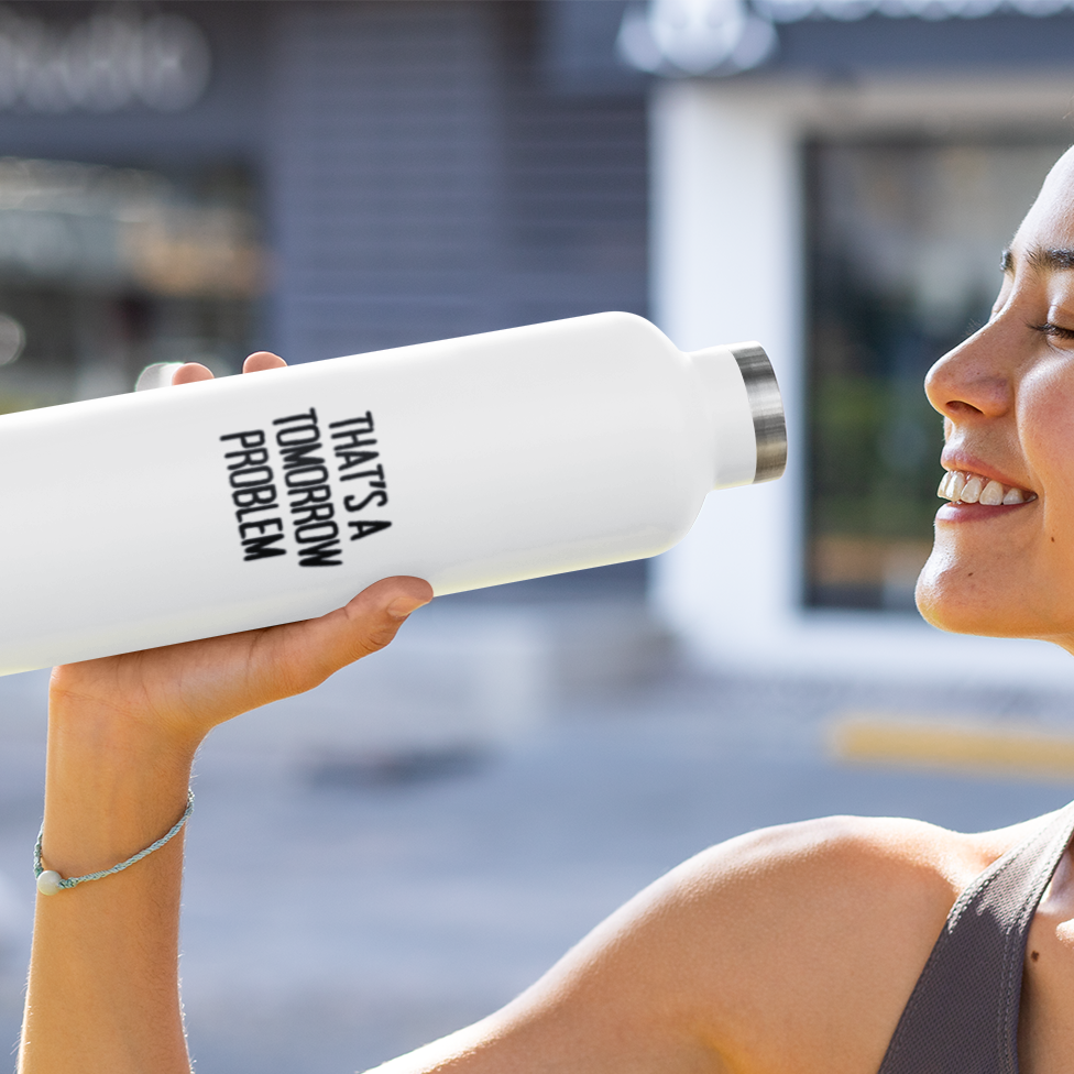 That's A Tomorrow Problem, Wide Opening Double-walled Stainless Steel with Copper Vacuum Insulation, 650ml Water Bottle