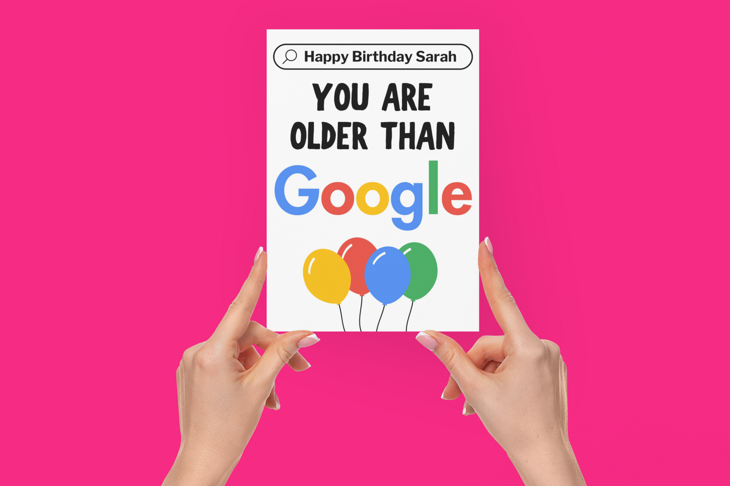 Personalised You Are Older Than Google Birthday Card