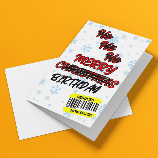Funny Reduced Sticker Merry Birthday Card