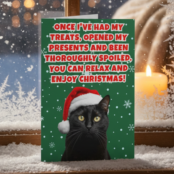 Funny Christmas Card From The Cat