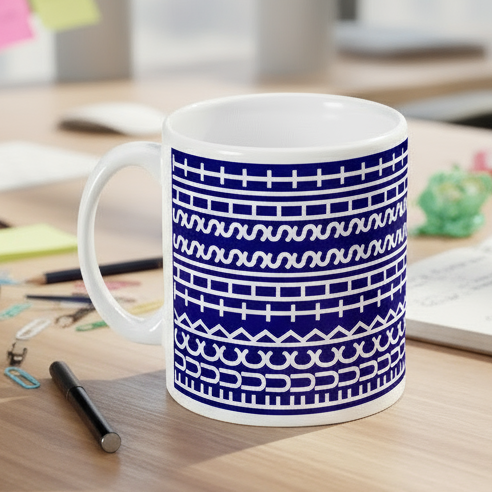 Funny Hidden Message Fuck This Sh*t Mug Blue, Fun Gift For Friends, Family or Coworkers