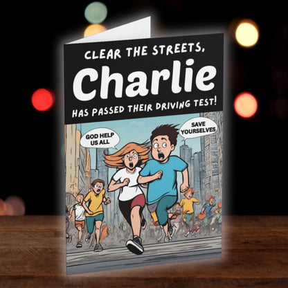 Personalised Clear The Streets Driving Test Card