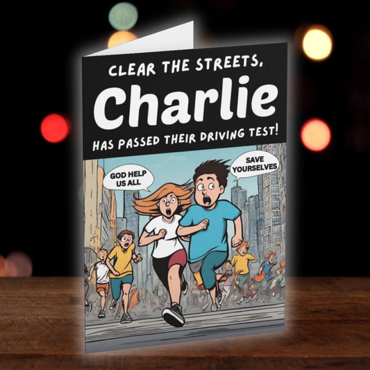 Personalised Clear The Streets Driving Test Card