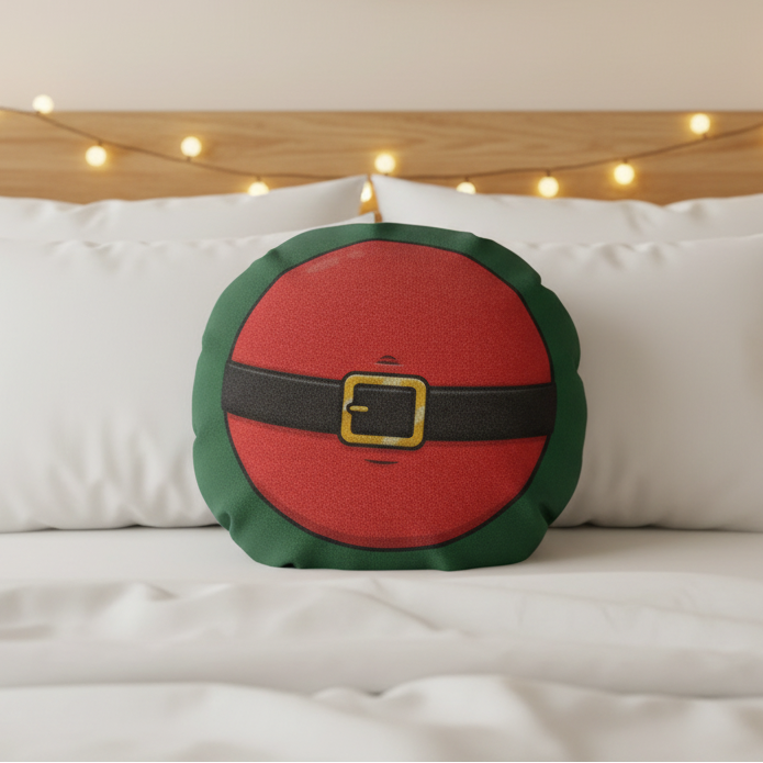 Funny Santa Belly Cushion 18 Inch Round Christmas Novelty Cushion