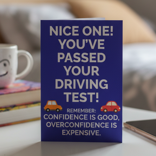 Funny Driving Test Congratulations Card, Nice One You’ve Passed, New Driver Gift