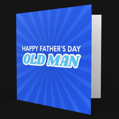 Happy Father's Day Old Man Card Square